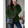 imagePRETTYGARDEN Womens Fall Oversized Sweaters Casual Crewneck Pullover Long Sleeve Fuzzy Chunky Knit Tops BlouseDark Army Green