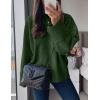 imagePRETTYGARDEN Womens Fall Oversized Sweaters Casual Crewneck Pullover Long Sleeve Fuzzy Chunky Knit Tops BlouseDark Army Green