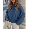 imagePRETTYGARDEN Womens Fall Oversized Sweaters Casual Crewneck Pullover Long Sleeve Fuzzy Chunky Knit Tops BlouseDusty Blue