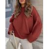 imagePRETTYGARDEN Womens Fall Oversized Sweaters Casual Crewneck Pullover Long Sleeve Fuzzy Chunky Knit Tops BlouseRust Red