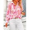 imagePRETTYGARDEN Womens Floral Blouses Dressy Casual V Neck Button Down Shirts Lantern Long Sleeve Boho Chiffon Fall Tops 2025Pink Floral
