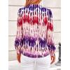 imagePRETTYGARDEN Womens Floral Blouses Dressy Casual V Neck Button Down Shirts Lantern Long Sleeve Boho Chiffon Fall Tops 2025Purple Red Floral