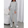 imagePRETTYGARDEN Womens Sweatsuits 2 Piece Set 2025 Casual Winter Long Sleeve Hoodie Loose Wide Leg Sweatpants Fall TracksuitGrey