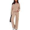 imagePRETTYGARDEN 2 Piece Sets for Women Fall 2025 Sweatsuits Outfits Lounge Matching Hoodie Set Travel Track Suits Winter ClothesLight Khaki
