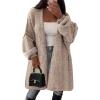 imagePRETTYGARDEN Long Cardigan Sweaters for Women Trendy Fall 2025 Oversized Knit Sweater Jacket Coats Winter Fashion ClothingCamel