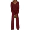 imagePRETTYGARDEN Womens 2 Piece Fall Lounge Sets 2025 Zip Up Hoodie Wide Leg Pants Tracksuit Matching Travel Outfits Clothes BurgundyXSmall