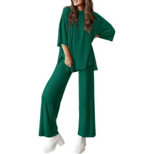 imagePRETTYGARDEN Two Piece Sets For Women Summer Fashion Lounge Matching Set 2025 Travel Vacation Airport Outfits ClothingGreen