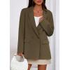 imagePRETTYGARDEN Fall 2025 Blazers for Women Business Casual Long Sleeve Lapel Pockets Dressy Suit Jackets Work Office ClothesArmy Green