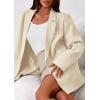 imagePRETTYGARDEN Fall 2025 Blazers for Women Business Casual Long Sleeve Lapel Pockets Dressy Suit Jackets Work Office ClothesBeige