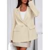 imagePRETTYGARDEN Fall 2025 Blazers for Women Business Casual Long Sleeve Lapel Pockets Dressy Suit Jackets Work Office ClothesBeige