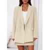 imagePRETTYGARDEN Fall 2025 Blazers for Women Business Casual Long Sleeve Lapel Pockets Dressy Suit Jackets Work Office ClothesBeige