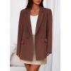 imagePRETTYGARDEN Fall 2025 Blazers for Women Business Casual Long Sleeve Lapel Pockets Dressy Suit Jackets Work Office ClothesBrown