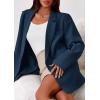 imagePRETTYGARDEN Fall 2025 Blazers for Women Business Casual Long Sleeve Lapel Pockets Dressy Suit Jackets Work Office ClothesDark Blue