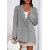 imagePRETTYGARDEN Fall 2025 Blazers for Women Business Casual Long Sleeve Lapel Pockets Dressy Suit Jackets Work Office ClothesGrey