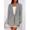 imagePRETTYGARDEN Fall 2025 Blazers for Women Business Casual Long Sleeve Lapel Pockets Dressy Suit Jackets Work Office ClothesGrey