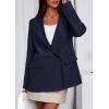 imagePRETTYGARDEN Fall 2025 Blazers for Women Business Casual Long Sleeve Lapel Pockets Dressy Suit Jackets Work Office ClothesNavy Blue