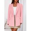 imagePRETTYGARDEN Fall 2025 Blazers for Women Business Casual Long Sleeve Lapel Pockets Dressy Suit Jackets Work Office ClothesPink