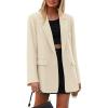 imagePRETTYGARDEN Fall 2025 Blazers for Women Business Casual Long Sleeve Lapel Pockets Dressy Suit Jackets Work Office ClothesBeige