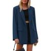 imagePRETTYGARDEN Fall 2025 Blazers for Women Business Casual Long Sleeve Lapel Pockets Dressy Suit Jackets Work Office ClothesDark Blue