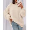 imagePRETTYGARDEN Womens 2025 Fall Oversized Sweaters Chunky Knit Mock Neck Long Sleeve Casual Trendy Pullover Winter ClothesBeige