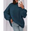 imagePRETTYGARDEN Womens 2025 Fall Oversized Sweaters Chunky Knit Mock Neck Long Sleeve Casual Trendy Pullover Winter ClothesDark Teal