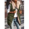 imagePRETTYGARDEN Womens 2025 Fall Reversible Long Vests Sleeveless Fleece Jacket Zip Up Hoodie Pockets Warm Coat Winter ClothingArmy Green