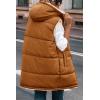 imagePRETTYGARDEN Womens 2025 Fall Reversible Long Vests Sleeveless Fleece Jacket Zip Up Hoodie Pockets Warm Coat Winter ClothingBrown