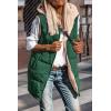 imagePRETTYGARDEN Womens 2025 Fall Reversible Long Vests Sleeveless Fleece Jacket Zip Up Hoodie Pockets Warm Coat Winter ClothingDark Green