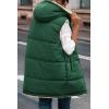 imagePRETTYGARDEN Womens 2025 Fall Reversible Long Vests Sleeveless Fleece Jacket Zip Up Hoodie Pockets Warm Coat Winter ClothingDark Green