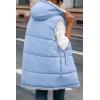 imagePRETTYGARDEN Womens 2025 Fall Reversible Long Vests Sleeveless Fleece Jacket Zip Up Hoodie Pockets Warm Coat Winter ClothingLight Blue
