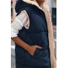 imagePRETTYGARDEN Womens 2025 Fall Reversible Long Vests Sleeveless Fleece Jacket Zip Up Hoodie Pockets Warm Coat Winter ClothingNavy