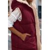 imagePRETTYGARDEN Womens 2025 Fall Reversible Long Vests Sleeveless Fleece Jacket Zip Up Hoodie Pockets Warm Coat Winter ClothingWine Red