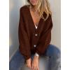 imagePRETTYGARDEN Cardigan Sweaters for Women Trendy Fall 2025 Long Sleeve Button Down Oversized Chunky Knit Sweater OuterwearCaramel