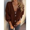 imagePRETTYGARDEN Cardigan Sweaters for Women Trendy Fall 2025 Long Sleeve Button Down Oversized Chunky Knit Sweater OuterwearCaramel