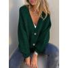 imagePRETTYGARDEN Cardigan Sweaters for Women Trendy Fall 2025 Long Sleeve Button Down Oversized Chunky Knit Sweater OuterwearDark Green