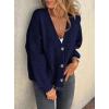 imagePRETTYGARDEN Cardigan Sweaters for Women Trendy Fall 2025 Long Sleeve Button Down Oversized Chunky Knit Sweater OuterwearRoyal Blue