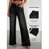 imagePRETTYGARDEN Wide Leg Jeans for Women Trendy High Waisted Stretchy Baggy Raw Hem Denim Palazzo Pants 2025 Fall ClothesBlack
