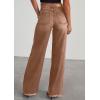imagePRETTYGARDEN Wide Leg Jeans for Women Trendy High Waisted Stretchy Baggy Raw Hem Denim Palazzo Pants 2025 Fall ClothesBrown