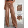 imagePRETTYGARDEN Wide Leg Jeans for Women Trendy High Waisted Stretchy Baggy Raw Hem Denim Palazzo Pants 2025 Fall ClothesBrown