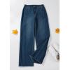 imagePRETTYGARDEN Wide Leg Jeans for Women Trendy High Waisted Stretchy Baggy Raw Hem Denim Palazzo Pants 2025 Fall ClothesVintage Blue