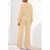 imagePRETTYGARDEN Women 2 Piece Outfits 2025 Fall Sweatsuits Crewneck Sweatshirt Wide Leg Sweatpants Lounge Sets TracksuitApricot