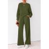 imagePRETTYGARDEN Women 2 Piece Outfits 2025 Fall Sweatsuits Crewneck Sweatshirt Wide Leg Sweatpants Lounge Sets TracksuitArmy Green