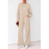 imagePRETTYGARDEN Women 2 Piece Outfits 2025 Fall Sweatsuits Crewneck Sweatshirt Wide Leg Sweatpants Lounge Sets TracksuitBeige