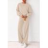 imagePRETTYGARDEN Women 2 Piece Outfits 2025 Fall Sweatsuits Crewneck Sweatshirt Wide Leg Sweatpants Lounge Sets TracksuitBeige