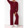 imagePRETTYGARDEN Women 2 Piece Outfits 2025 Fall Sweatsuits Crewneck Sweatshirt Wide Leg Sweatpants Lounge Sets TracksuitBurgundy