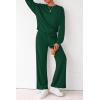 imagePRETTYGARDEN Women 2 Piece Outfits 2025 Fall Sweatsuits Crewneck Sweatshirt Wide Leg Sweatpants Lounge Sets TracksuitDark Green
