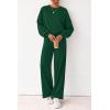 imagePRETTYGARDEN Women 2 Piece Outfits 2025 Fall Sweatsuits Crewneck Sweatshirt Wide Leg Sweatpants Lounge Sets TracksuitDark Green