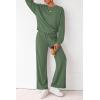imagePRETTYGARDEN Women 2 Piece Outfits 2025 Fall Sweatsuits Crewneck Sweatshirt Wide Leg Sweatpants Lounge Sets TracksuitGreen