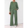 imagePRETTYGARDEN Women 2 Piece Outfits 2025 Fall Sweatsuits Crewneck Sweatshirt Wide Leg Sweatpants Lounge Sets TracksuitGreen
