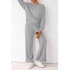 imagePRETTYGARDEN Women 2 Piece Outfits 2025 Fall Sweatsuits Crewneck Sweatshirt Wide Leg Sweatpants Lounge Sets TracksuitGrey